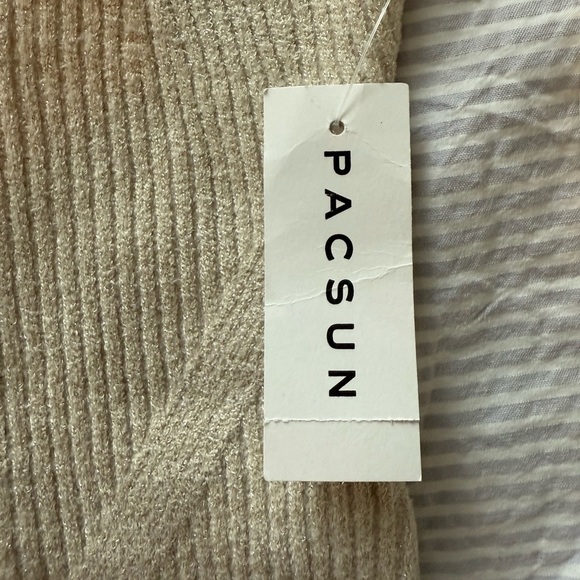 PacSun tan/ creme sparkly knit tube top size medium NWT - Picture 2 of 6